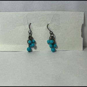 Blue, faux rock earrings